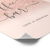 バラ金ゴールドグリッターグラデーション赤面コーヒーバー ポスター (角)