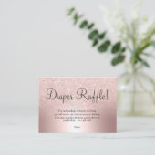 バラ金ゴールドグリッターグラデーション金属おむつラッフル エンクロージャーカード (スタンド正面)