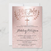 バラ金ゴールドグリッターグラデーション金属の第1聖域 招待状 (正面)