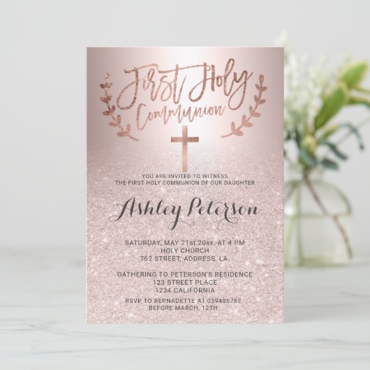 バラ金ゴールドグリッターグラデーション金属の第1聖域 招待状 (スタンド正面)