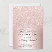 バラ金ゴールドグリッターグラデーション金属箔キンセアニラ 招待状 (正面)