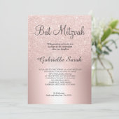 バラ金ゴールドグリッターグラデーション金属箔バルミツワー 招待状 (スタンド正面)