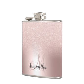 バラ金ゴールドグリッターグラデーション金属箔モノグラム フラスク (左)