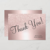 バラ金ゴールドグリッターグラデーション金感謝してい属箔 サンキューカード (正面/裏面)