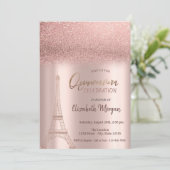 バラ金ゴールドグリッターグラデーション、エッフェルタワーキンセアニェラ 招待状 (スタンド正面)