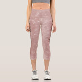 バラ金ゴールドグリッターグラムスパークルキュートモノグラム名 カプリレギンス (正面)