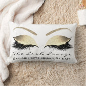 バラ金ゴールドグリッターグラムメイクアップ美しい ランバークッション (ブランケット)