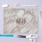 バラ金ゴールドグリッターグラムモノグラムレターイニシャル 薄葉紙 (クラフト)