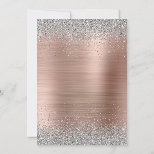 バラ金ゴールドグリッターグラム40と素晴らしいディスコボール 招待状 (裏面)