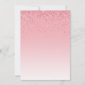 バラ金ゴールドグリッターグラムSweet sixteen誕生日 招待状 (裏面)