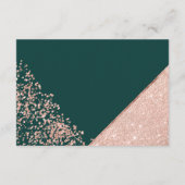 バラ金ゴールドグリッターグリーンスクリプト夕べ披露宴 エンクロージャーカード (裏面)