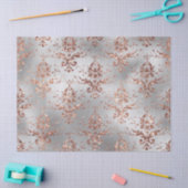 バラ金ゴールドグリッターグレーの切り離しページでのスクロール作業 薄葉紙 (クラフト)