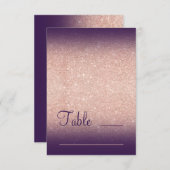 バラ金ゴールドグリッターグレープパープグラデーションライス席 招待状 (正面/裏面)