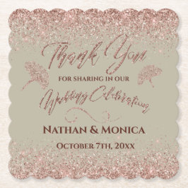 バラ金ゴールドグリッターグンコ葉オングレーミスト ペーパーコースター