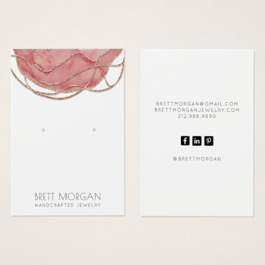 バラ金ゴールドグリッターゲートジュエリー表示カード (正面&裏面)