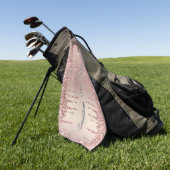 バラ金ゴールドグリッターゴルフタオルカスタム文字名 ゴルフタオル (グリーン)