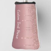 バラ金ゴールドグリッターゴルフヘッドカバーカスタム文字 ゴルフヘッドカバー (回転90)