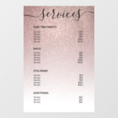 バラ金ゴールドグリッターサロン価格表サービス・メニュー ウィンドウサイン (シート)