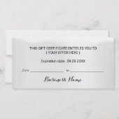 バラ金ゴールドグリッターサロン冬季商品券 (裏面)