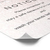 バラ金ゴールドグリッターサロンCOVIDセーフティブレイクルーム ポスター (角)