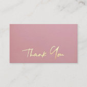 バラ金ゴールドグリッターサンキューカード 名刺 (正面)