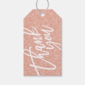 バラ金ゴールドグリッターサンキューギフトラベル ギフトタグ (正面)