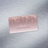 バラ金ゴールドグリッターシックスクリプトとモノグラムブシン マグネット名刺 (インサイチュ)