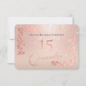 バラ金ゴールドグリッターシックピンクフローラキンセアニェラ 出欠カード (正面)