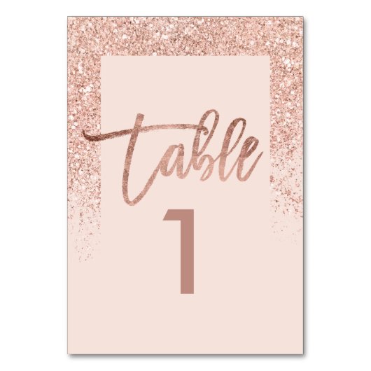 バラ金ゴールドグリッターシック赤面ピンクテーブル番号 テーブルナンバー (裏面)