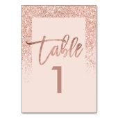 バラ金ゴールドグリッターシック赤面ピンクテーブル番号 テーブルナンバー (正面)