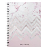 バラ金ゴールドグリッターシボロンピンク大理石モノグラム ノートブック (正面)