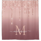 バラ金ゴールドグリッターシャワーカーテン名前をカスタムする シャワーカーテン (正面)