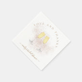 バラ金ゴールドグリッターシャンパンブライダルシャワー スタンダードカクテルナプキン (角)