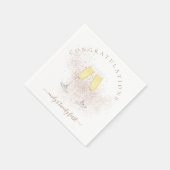 バラ金ゴールドグリッターシャンパン21歳の誕生日 スタンダードカクテルナプキン (角)
