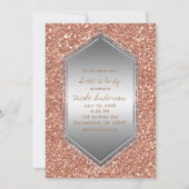 バラ金ゴールドグリッターシルバーバースデーパーティエイイベント 招待状 (正面)