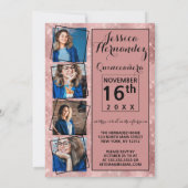 バラ金ゴールドグリッターシークインコーナーズフォトキンセアニラ 招待状 (裏面)