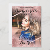 バラ金ゴールドグリッターシークインコーナー写真バチェロレッテ 招待状 (正面)