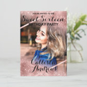 バラ金ゴールドグリッターシークインズコーナーズフォトスイート16 招待状 (スタンド正面)