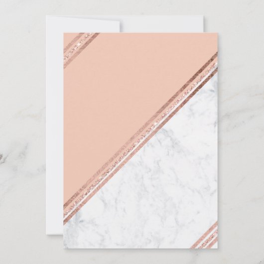 バラ金ゴールドグリッタージオメトストライプリ大理石スウィート16 招待状 (裏面)