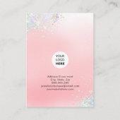 バラ金ゴールドグリッタージュエリーホルダーイヤリングピンクバス 名刺 (裏面)