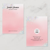 バラ金ゴールドグリッタージュエリーホルダーイヤリングピンクバス 名刺 (正面/裏面)