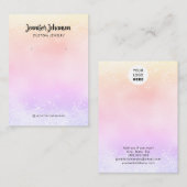 バラ金ゴールドグリッタージュエリーホルダーイヤリングレインボー 名刺 (正面/裏面)