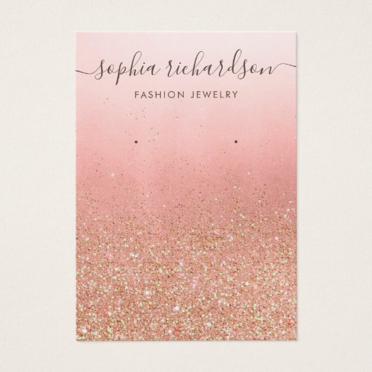 バラ金ゴールドグリッタージュエリー表示カード (正面)