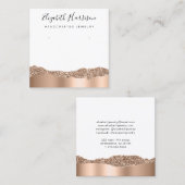 バラ金ゴールドグリッタージュエリー表示 スクエア名刺 (正面/裏面)