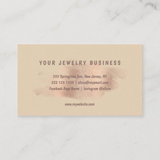 バラ金ゴールドグリッタージュエルジュエリー設計者 名刺 (裏面)