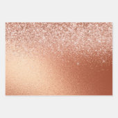 バラ金ゴールドグリッタージンジャーパンハート誕生日 ラッピングペーパーシート (正面)