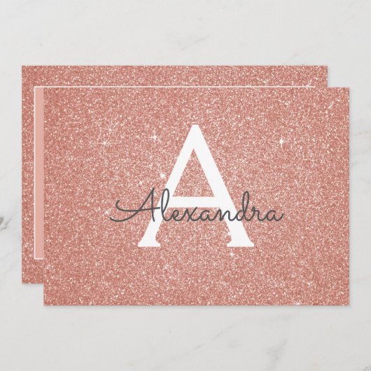 バラ金ゴールドグリッタースウィート16日付を保存 招待状 (正面/裏面)