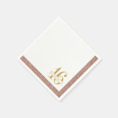 バラ金ゴールドグリッタースウィート16th誕生日ネームナプキンズ スタンダードカクテルナプキン (角)