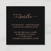 バラ金ゴールドグリッタースキンケア名刺 スクエア名刺 (裏面)