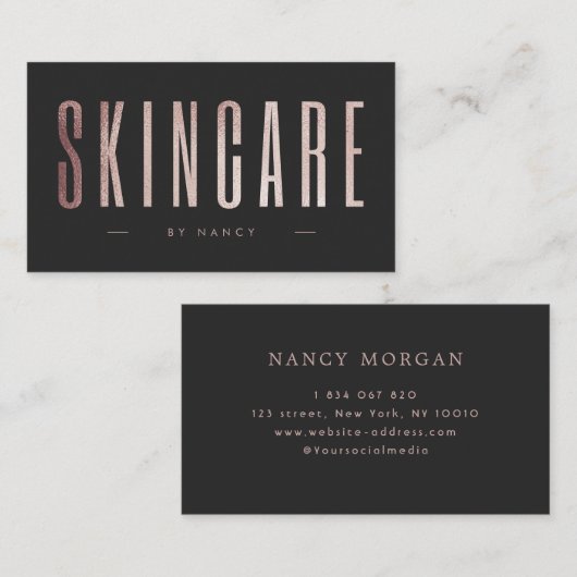 バラ金ゴールドグリッタースキンケア 名刺 (正面/裏面)